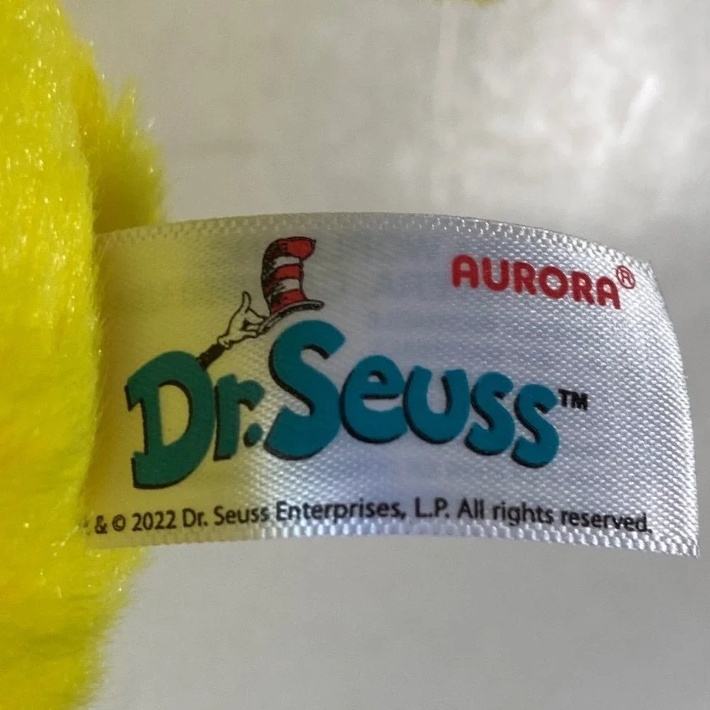 Dr Seuss Yertle the Turtle Plush Toy Character Stuffed Animal Yellow Star‎ Belly